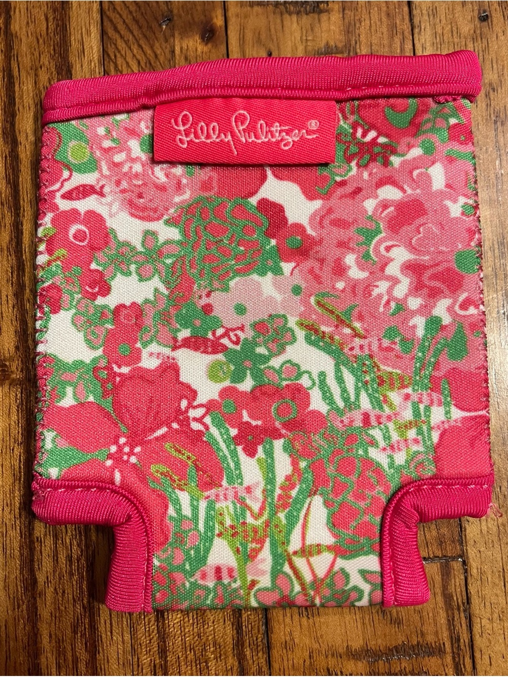 Lilly Pulitzer Pink & Green Floral Coozie